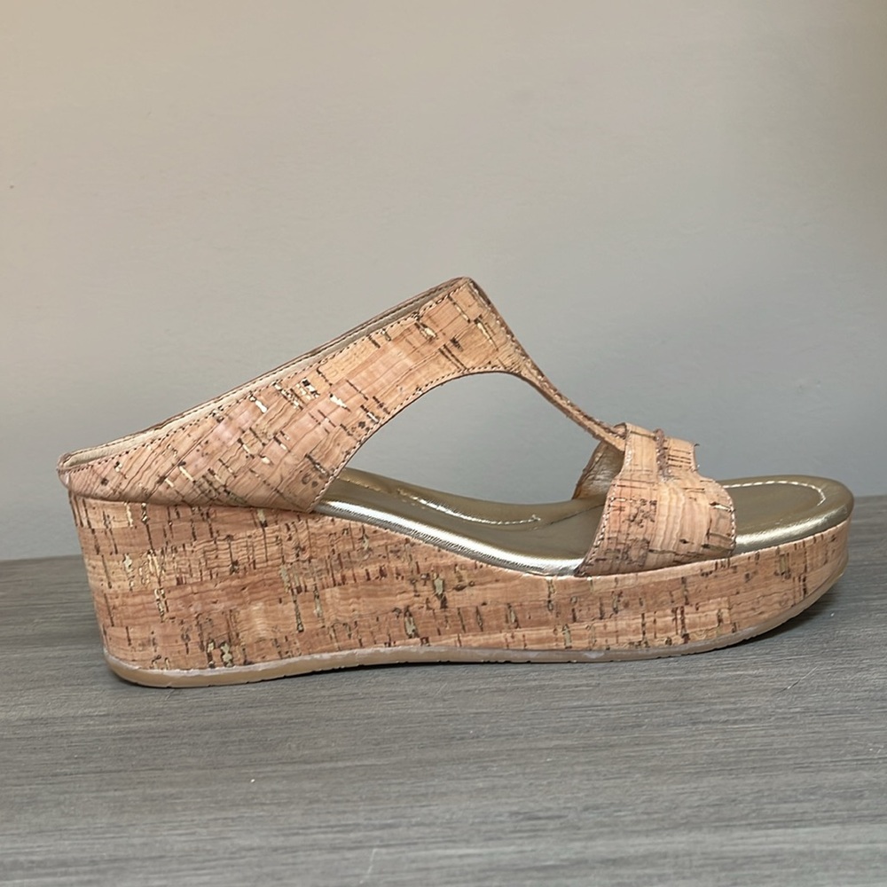 Donald J Pliner Cork Wedge Sandals